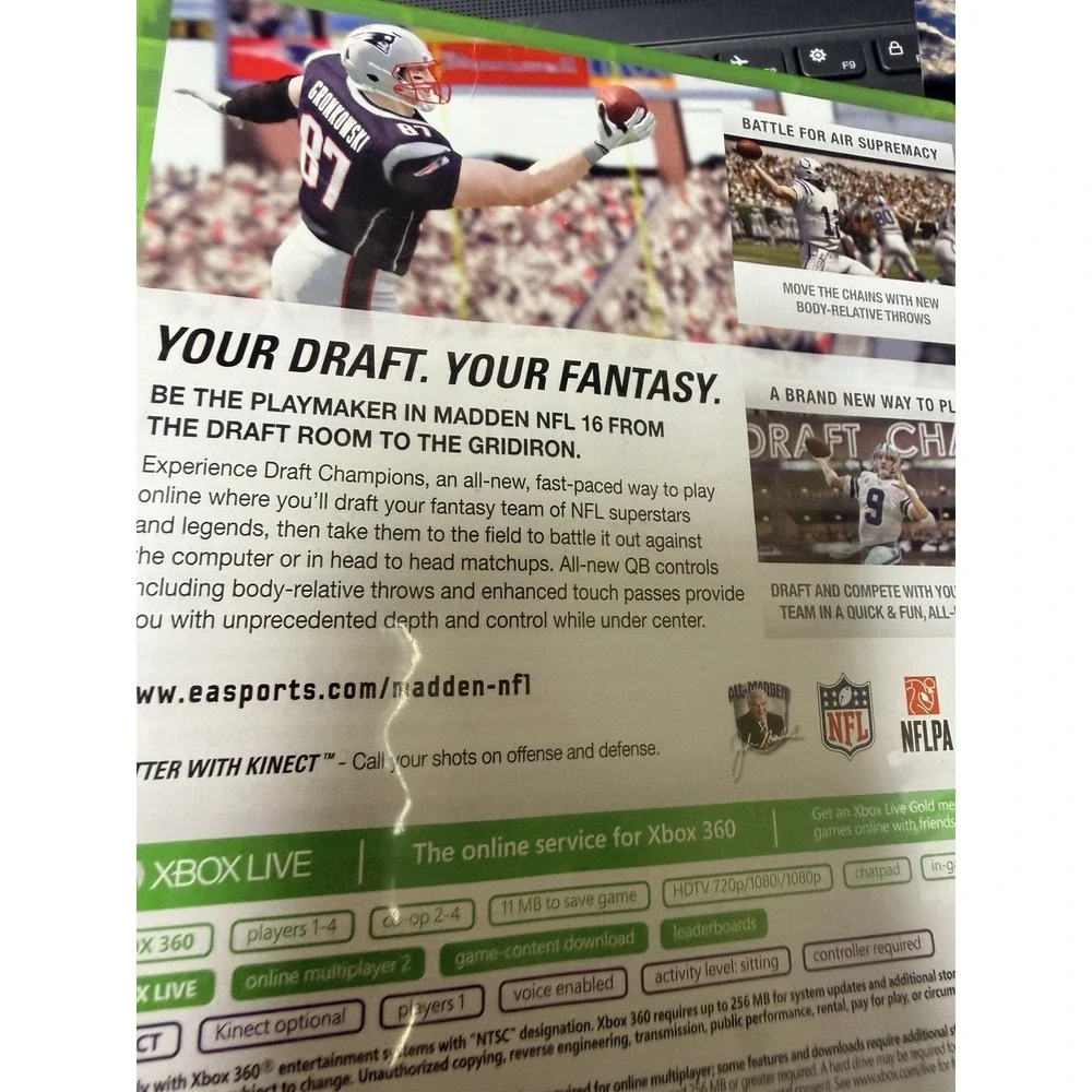 EA Sports Madden NFL 16‎ Microsoft Xbox 360 Video Game Kinect Compatible